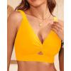 imageWomen Bikini Top Only  Supportive Swimsuit Top Large Bust Bathing Suit Top 2025 Cut Out Twist Swim TopYellow