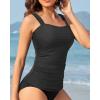 imageYonique Tankini Tops for Women Swimwear Top Only Tummy Control Swim Top Modest Tank Top Bathing Suits No BottomBlack