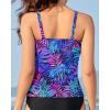 imageYonique Tankini Tops for Women Swimwear Top Only Tummy Control Swim Top Modest Tank Top Bathing Suits No BottomBlue Leaves