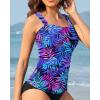 imageYonique Tankini Tops for Women Swimwear Top Only Tummy Control Swim Top Modest Tank Top Bathing Suits No BottomBlue Leaves