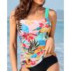 imageYonique Tankini Tops for Women Swimwear Top Only Tummy Control Swim Top Modest Tank Top Bathing Suits No BottomColorful Floral