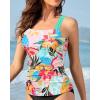 imageYonique Tankini Tops for Women Swimwear Top Only Tummy Control Swim Top Modest Tank Top Bathing Suits No BottomColorful Floral
