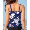 imageYonique Tankini Tops for Women Swimwear Top Only Tummy Control Swim Top Modest Tank Top Bathing Suits No BottomNavy White Flower