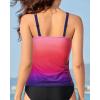 imageYonique Tankini Tops for Women Swimwear Top Only Tummy Control Swim Top Modest Tank Top Bathing Suits No BottomPink Gradient