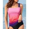 imageYonique Tankini Tops for Women Swimwear Top Only Tummy Control Swim Top Modest Tank Top Bathing Suits No BottomPink Gradient