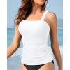 imageYonique Tankini Tops for Women Swimwear Top Only Tummy Control Swim Top Modest Tank Top Bathing Suits No BottomWhite