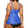 imageYonique Women Plus Size Tankini Top Only Tummy Control Bathing Suit Top V Neck Swim Top No BottomBlue Paisley
