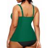imageYonique Women Plus Size Tankini Top Only Tummy Control Bathing Suit Top V Neck Swim Top No BottomGreen