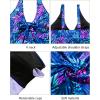 imageYonique Womens Flowy Tankini Tops Only Modest Swim Tops Loose Fit Bathing Suit Tops No BottomBlue Leaves