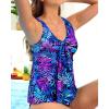 imageYonique Womens Flowy Tankini Tops Only Modest Swim Tops Loose Fit Bathing Suit Tops No BottomBlue Leaves