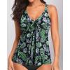 imageYonique Womens Flowy Tankini Tops Only Modest Swim Tops Loose Fit Bathing Suit Tops No BottomGreen Paisley