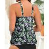 imageYonique Womens Flowy Tankini Tops Only Modest Swim Tops Loose Fit Bathing Suit Tops No BottomGreen Paisley