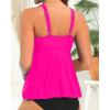imageYonique Womens Flowy Tankini Tops Only Modest Swim Tops Loose Fit Bathing Suit Tops No BottomHot Pink