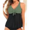 imageYonique Womens Flowy Tankini Tops Only Modest Swim Tops Loose Fit Bathing Suit Tops No BottomOlive Green