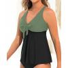 imageYonique Womens Flowy Tankini Tops Only Modest Swim Tops Loose Fit Bathing Suit Tops No BottomOlive Green