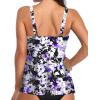 imageYonique Womens Flowy Tankini Tops Only Modest Swim Tops Loose Fit Bathing Suit Tops No BottomPurple Flowers