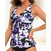 imageYonique Womens Flowy Tankini Tops Only Modest Swim Tops Loose Fit Bathing Suit Tops No BottomPurple Flowers