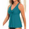 imageYonique Womens Flowy Tankini Tops Only Modest Swim Tops Loose Fit Bathing Suit Tops No BottomTeal