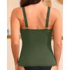 imageYonique Womens Tankini Top Only Button Tummy Control Swim Tank Top Modest Bathing Suit Top No BottomArmy Green