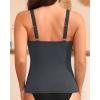 imageYonique Womens Tankini Top Only Button Tummy Control Swim Tank Top Modest Bathing Suit Top No BottomGrey