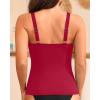 imageYonique Womens Tankini Top Only Button Tummy Control Swim Tank Top Modest Bathing Suit Top No BottomRed