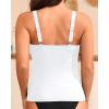 imageYonique Womens Tankini Top Only Button Tummy Control Swim Tank Top Modest Bathing Suit Top No BottomWhite