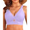 imageWomen Bikini Top Only  Supportive Swimsuit Top Large Bust Bathing Suit Top 2025 Cut Out Twist Swim TopLavender