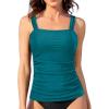 imageYonique Tankini Tops for Women Swimwear Top Only Tummy Control Swim Top Modest Tank Top Bathing Suits No BottomTeal