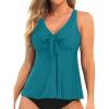 imageYonique Womens Flowy Tankini Tops Only Modest Swim Tops Loose Fit Bathing Suit Tops No BottomTeal