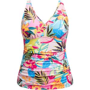 imageYonique Women Plus Size Tankini Top Only Tummy Control Bathing Suit Top V Neck Swim Top No BottomColorful Floral