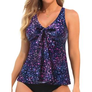 imageYonique Womens Flowy Tankini Tops Only Modest Swim Tops Loose Fit Bathing Suit Tops No BottomStar Whole Sky