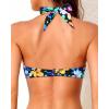 imageYonique Women Halter Bikini Top Push Up Swimsuit Top Retro Swim Top Twist Front Bathing Suit Top OnlyColorful Floral