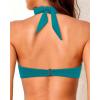 imageYonique Women Halter Bikini Top Push Up Swimsuit Top Retro Swim Top Twist Front Bathing Suit Top OnlyGreen