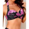imageYonique Women Halter Bikini Top Push Up Swimsuit Top Retro Swim Top Twist Front Bathing Suit Top OnlyPink Floral