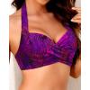 imageYonique Women Halter Bikini Top Push Up Swimsuit Top Retro Swim Top Twist Front Bathing Suit Top OnlyPurple Leaf