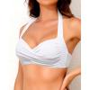 imageYonique Women Halter Bikini Top Push Up Swimsuit Top Retro Swim Top Twist Front Bathing Suit Top OnlyWhite
