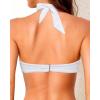 imageYonique Women Halter Bikini Top Push Up Swimsuit Top Retro Swim Top Twist Front Bathing Suit Top OnlyWhite