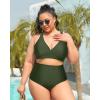 imageYonique Women Plus Size Bikini Top Only Large Bust Swim Top Full Coverage Swimsuit Top Sport Bra Bathing Suit Top No BottomArmy Green