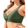 imageYonique Women Plus Size Bikini Top Only Large Bust Swim Top Full Coverage Swimsuit Top Sport Bra Bathing Suit Top No BottomArmy Green