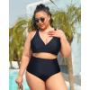 imageYonique Women Plus Size Bikini Top Only Large Bust Swim Top Full Coverage Swimsuit Top Sport Bra Bathing Suit Top No BottomBlack