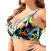 imageYonique Women Plus Size Bikini Top Only Large Bust Swim Top Full Coverage Swimsuit Top Sport Bra Bathing Suit Top No BottomColorful