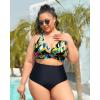 imageYonique Women Plus Size Bikini Top Only Large Bust Swim Top Full Coverage Swimsuit Top Sport Bra Bathing Suit Top No BottomColorful