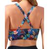 imageYonique Women Plus Size Bikini Top Only Large Bust Swim Top Full Coverage Swimsuit Top Sport Bra Bathing Suit Top No BottomGrass Flowers Bloom