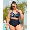 imageYonique Women Plus Size Bikini Top Only Large Bust Swim Top Full Coverage Swimsuit Top Sport Bra Bathing Suit Top No BottomGrass Flowers Bloom