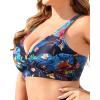 imageYonique Women Plus Size Bikini Top Only Large Bust Swim Top Full Coverage Swimsuit Top Sport Bra Bathing Suit Top No BottomGrass Flowers Bloom