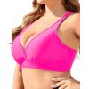 imageYonique Women Plus Size Bikini Top Only Large Bust Swim Top Full Coverage Swimsuit Top Sport Bra Bathing Suit Top No BottomHot Pink