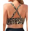 imageYonique Women Plus Size Bikini Top Only Large Bust Swim Top Full Coverage Swimsuit Top Sport Bra Bathing Suit Top No BottomLeopard