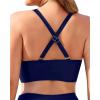 imageYonique Women Plus Size Bikini Top Only Large Bust Swim Top Full Coverage Swimsuit Top Sport Bra Bathing Suit Top No BottomNavy Blue