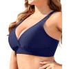 imageYonique Women Plus Size Bikini Top Only Large Bust Swim Top Full Coverage Swimsuit Top Sport Bra Bathing Suit Top No BottomNavy Blue