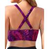 imageYonique Women Plus Size Bikini Top Only Large Bust Swim Top Full Coverage Swimsuit Top Sport Bra Bathing Suit Top No BottomPurple Leaf